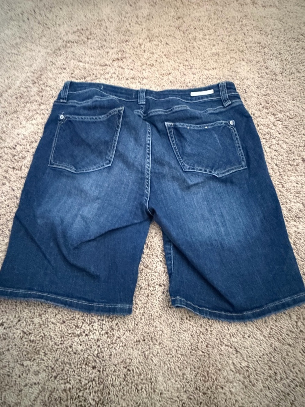 32 Anthropologie pilcro high rise slim long Dark Blue Denim Jean Shorts - Picture 7 of 10